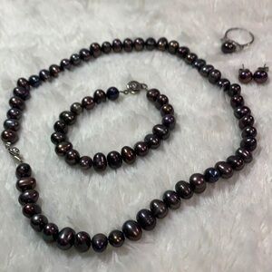 Black pearl jewelry set